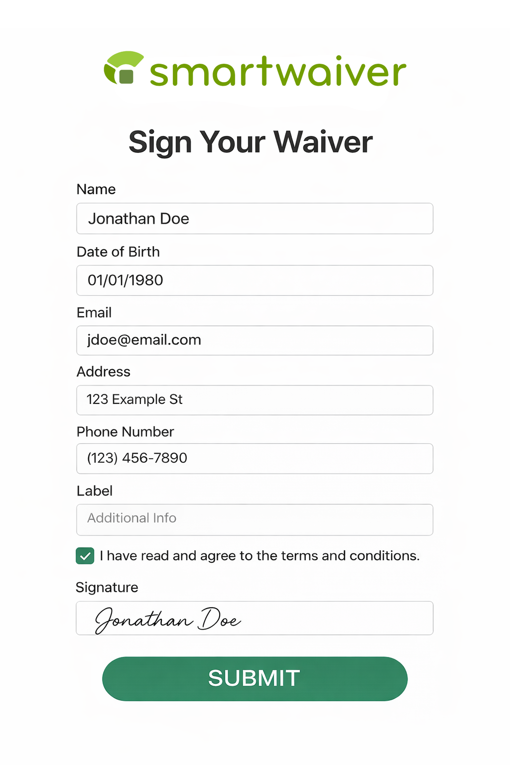 Ipad Waiver screen