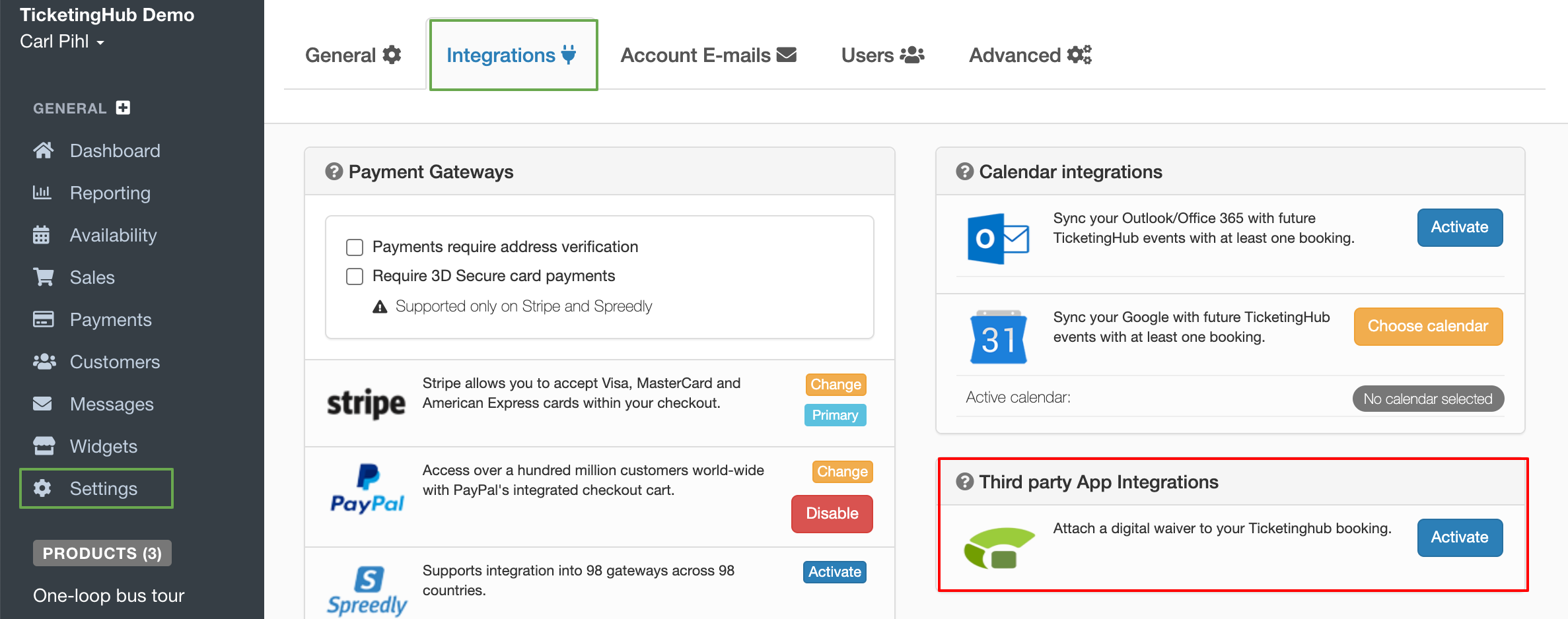 ticketinghub integration