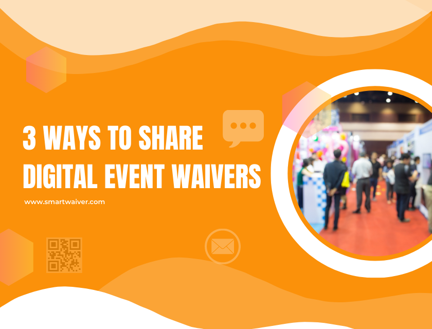 Guests at a trade show sign digital liability waivers for events.