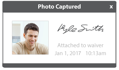 Add an extra level of security to your waivers by taking photos automatically through the iPad waiver app.