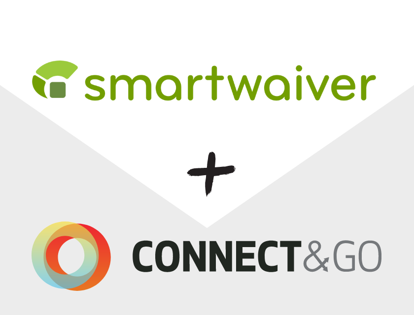 Smartwaiver and Connect&Go integration logos